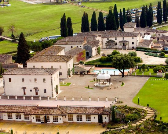 8 nights with breakfast at La Bagnaia Golf & Spa Resort Siena and four green fees per person (Royal Golf La Bagnaia, Castelfalfi, Ugolino and Saturnia)