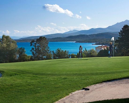 7 nights with breakfast included at Hotel Petra Bianca and 3 Green Fees per person (Pevero Golf Club)